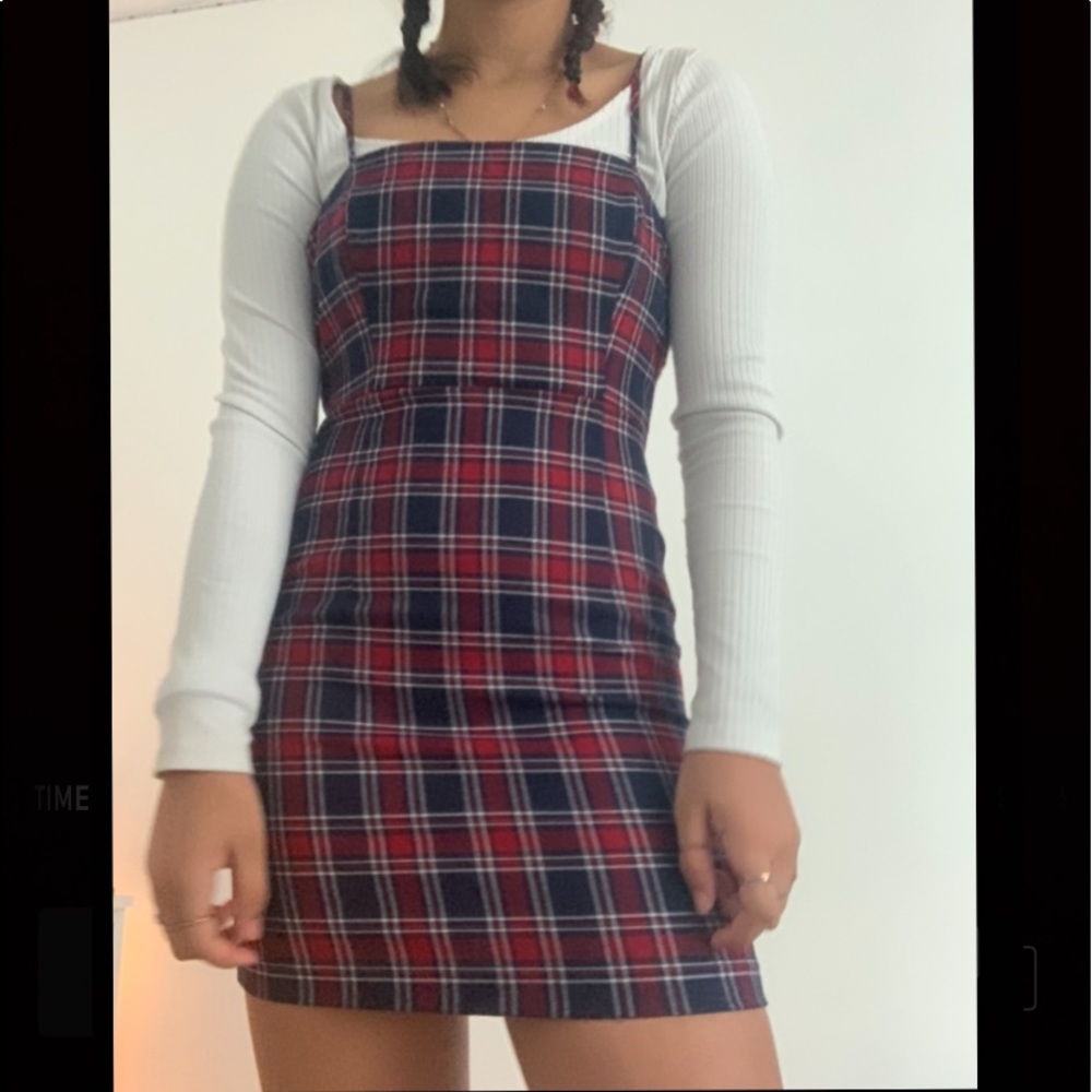 Bodycon forever 21 blue and red plaid dress